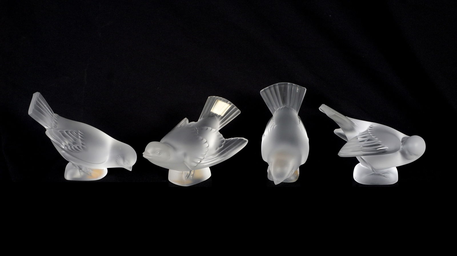 Four Lalique Crystal Sparrow Sculptures (1 of 18)
