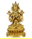 Qing Sino-Tibetan Gilt Bronze Manjusri Buddha