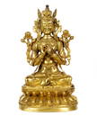 Qing Sino-Tibetan Gilt Bronze Manjusri Buddha