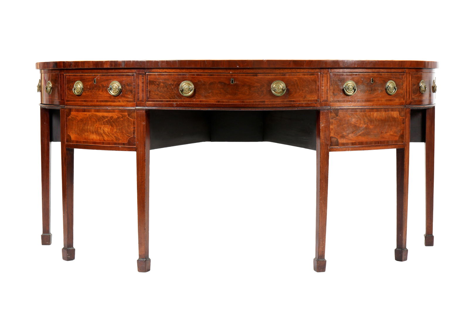 Georgian Inlaid Mahogany Demilune Sideboard (1 of 9)