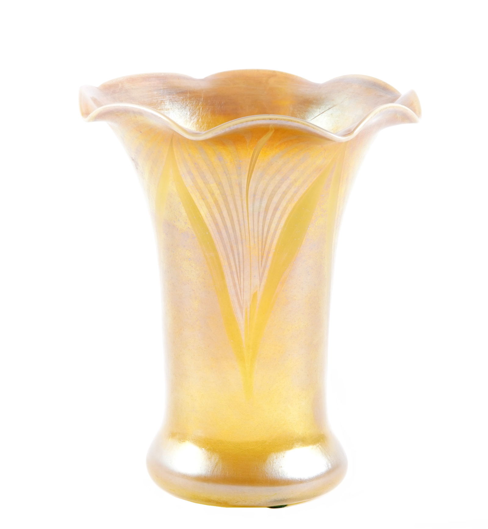 Tiffany Favrile LH Nash Pulled Feather Vase O985 (1 of 7)