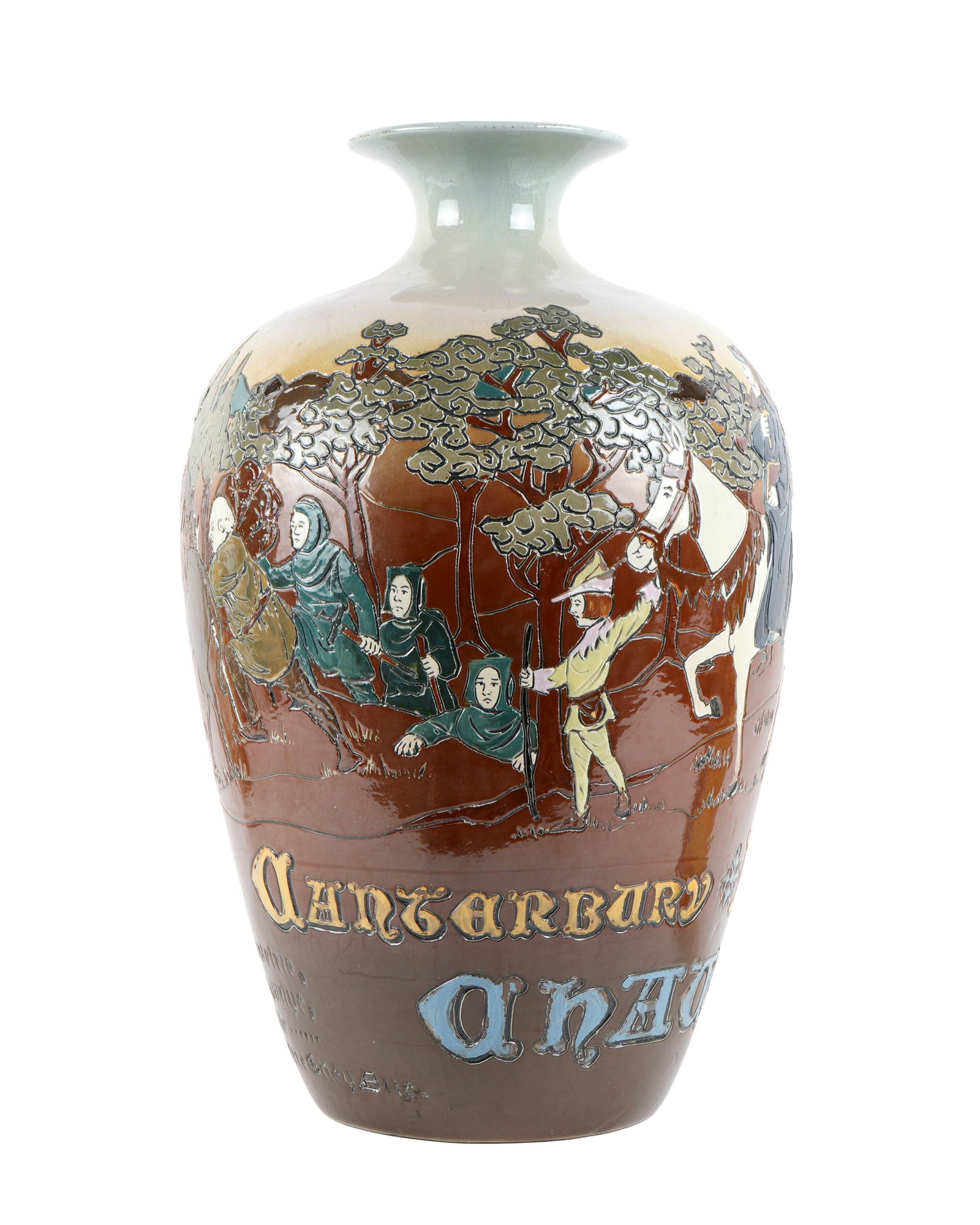Weller Dickensware Canterbury Tales Floor Vase (1 of 10)