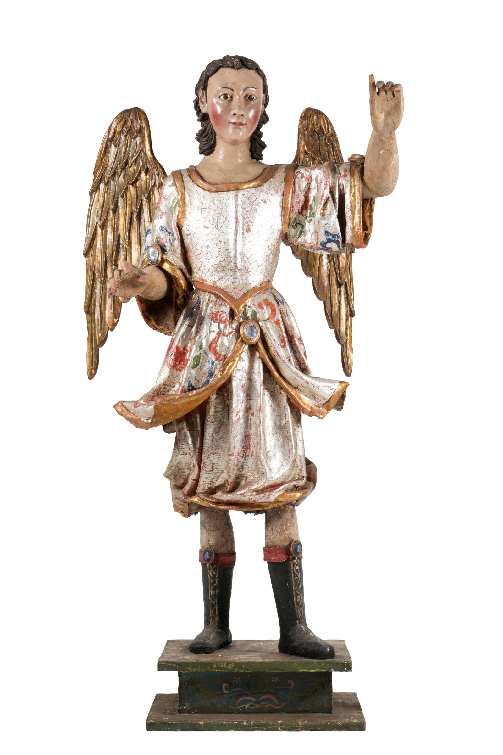 17th/18th C. Life Size Carved Polychrome Figure of a Saint (1 of 10)