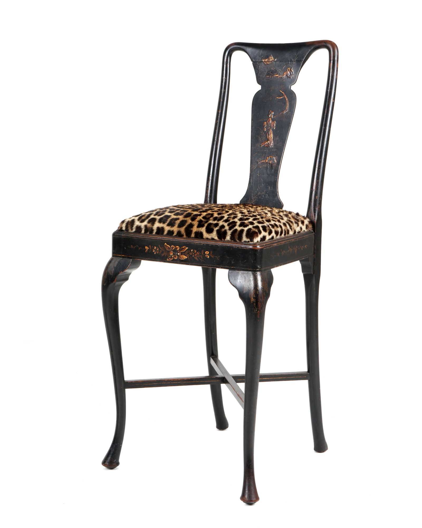 Diminutive Queen Anne Style Chinoiserie Chair (1 of 6)