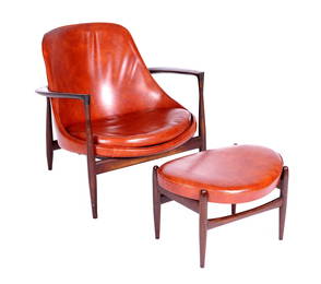 Kofod-Larsen Rosewood Elizabeth Chair and Ottoman