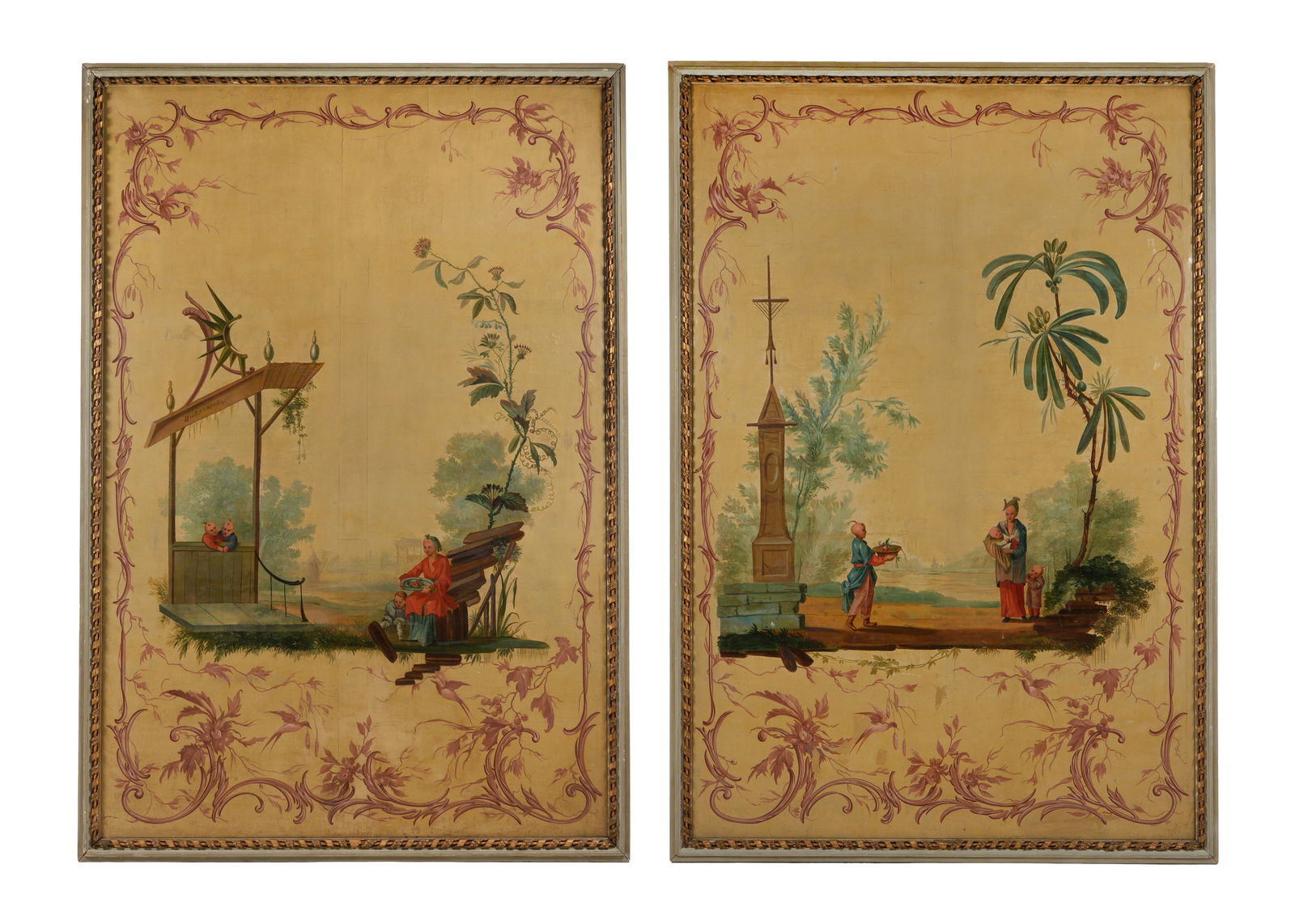 Pair Palatial French 19th C. Chinoiserie Panels (1 of 10)