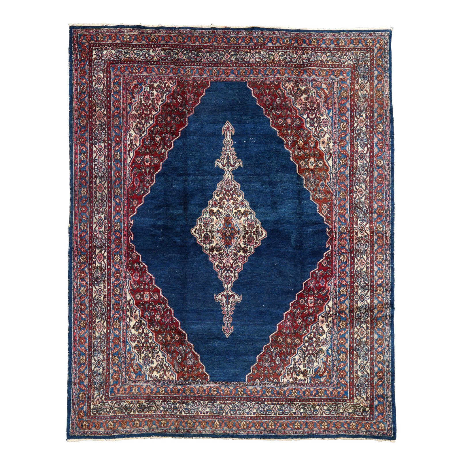 Antique Blue Persian Rug / Carpet (1 of 6)