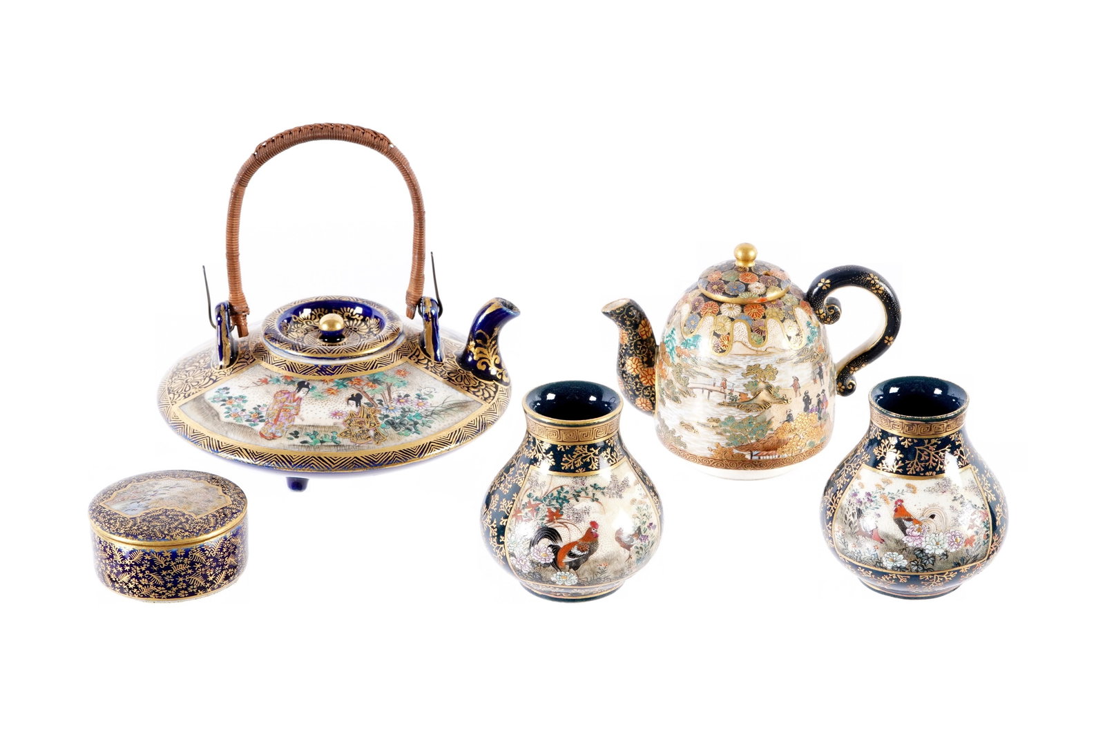 Five Piece Diminutive Japanese Satsuma Items (1 of 16)