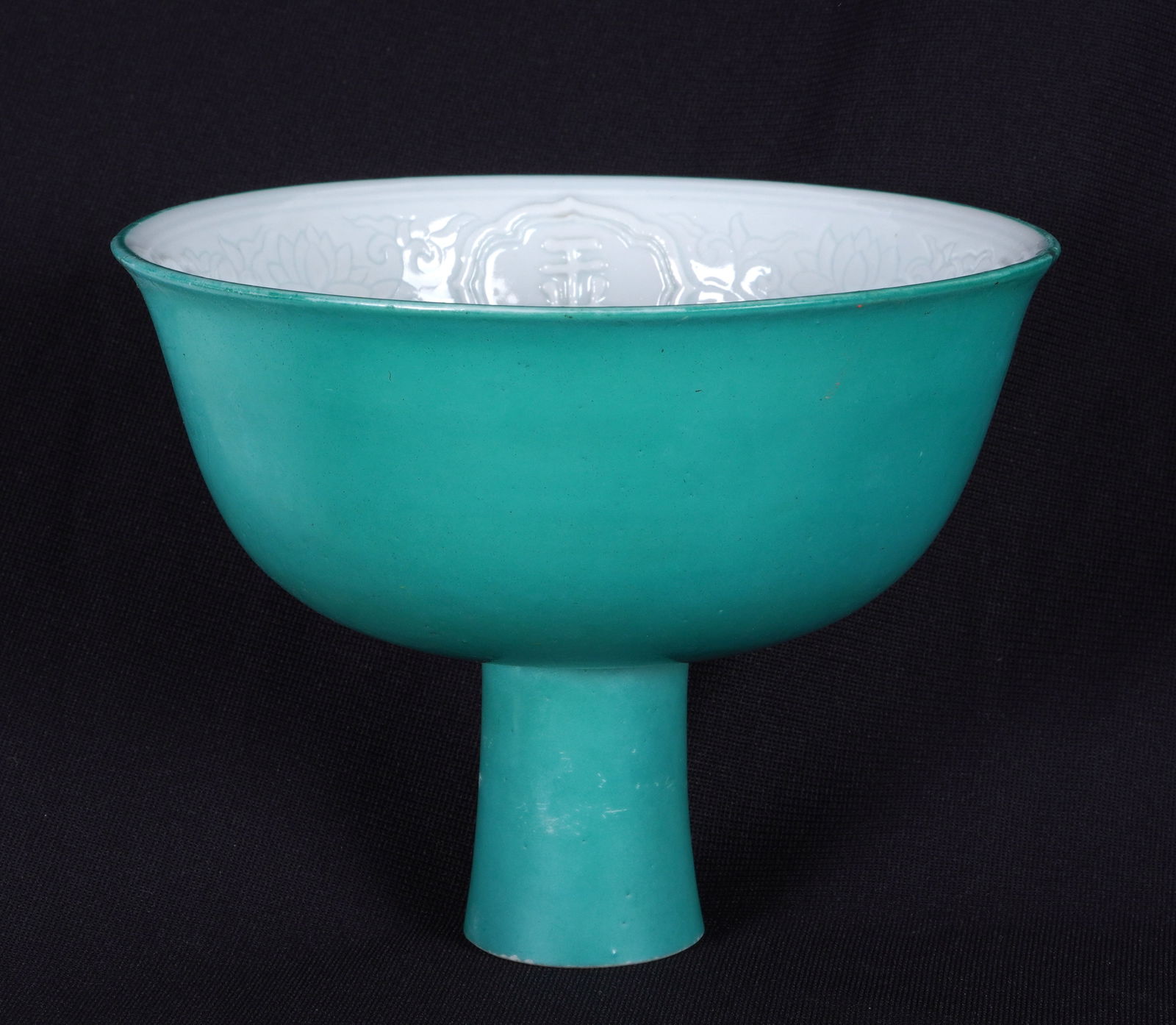 Chinese Green and White Glazed Stem Cup (1 of 11)
