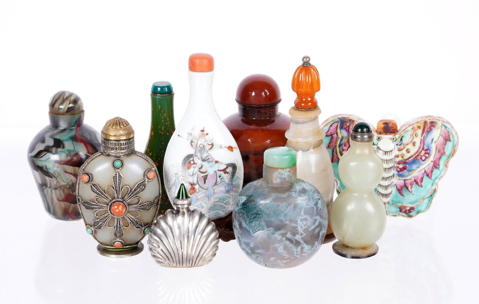 Ten Piece Assorted Chinese Snuff Bottles (1 of 13)