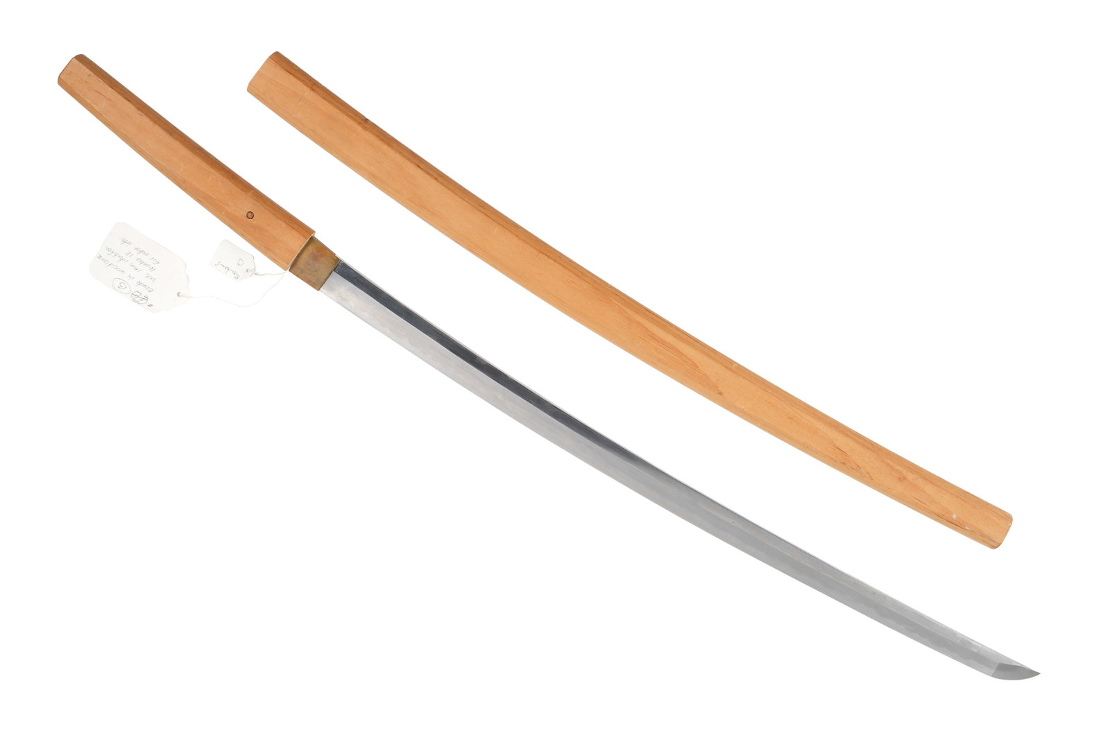 Japanese Showa Era Katana Sword: 26 1/8" Shinogi Zukuri blase, signed 8 1/2" nagako. Overall 36 3/4" long in saya. Please see full appraisal and description below from a Japanese sword expert. From the collection of noted collector R