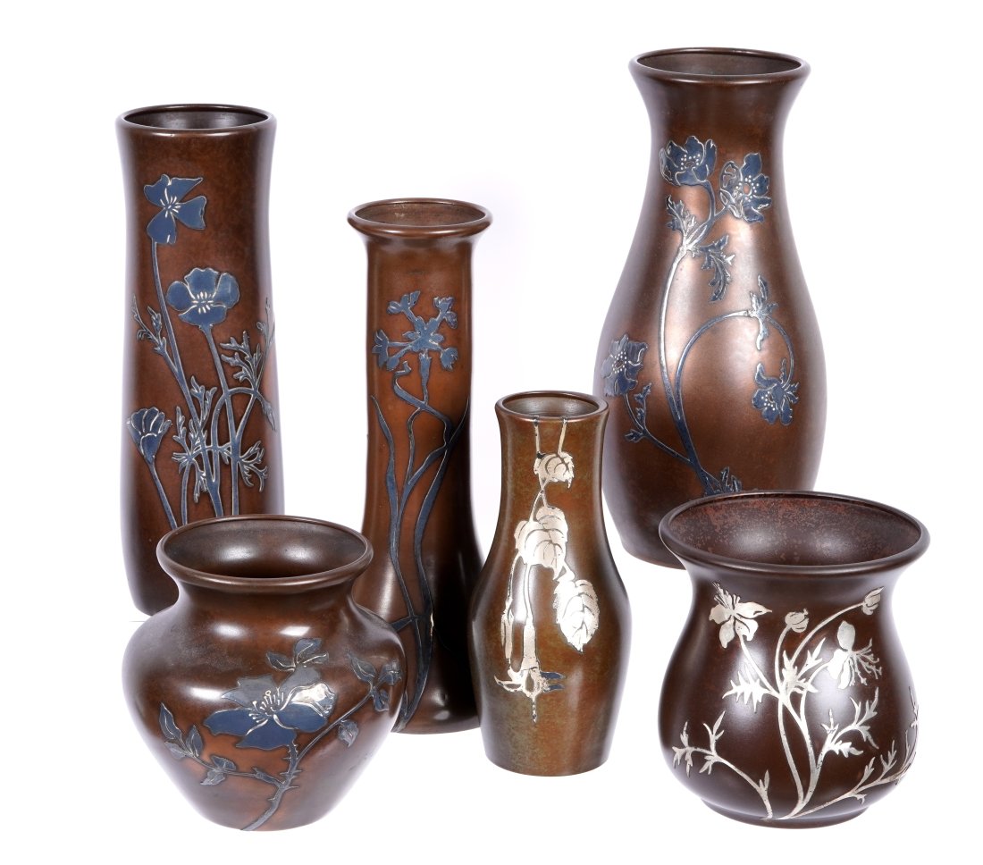Six Heintz and Silvercrest Sterling Bronze Vases (1 of 15)