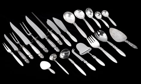 22 Georg Jensen Cactus Sterling Serving Pieces