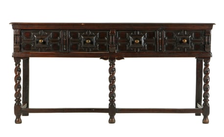 Jacobean Low Oak Welsh Dresser Base