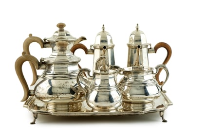7 Piece Barraclough English Sterling Tea Service