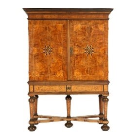18th Century Continental Inlaid Cabinet on Stand