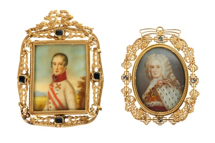 Two Miniature Portraits Francis II & George II