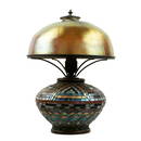 Important Rare Tiffany Studios Indian Basket Base Table Lamp