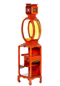 Unique Chinoiserie Vitrine Etagere Cabinet