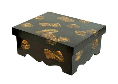 Japanese Black & Gold Ryoshibako Document Box