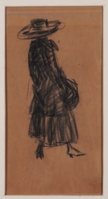 Exhibited William Glackens Woman Walking Drawing