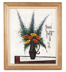attr. Bernard Buffet Still Life With Flowers 1956