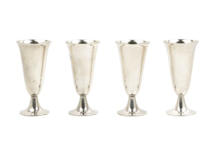 Four Tiffany & Co. Sterling Silver Cordial Glasses
