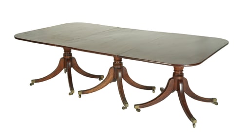 Regency Triple Pedestal Mahogany Dining Table