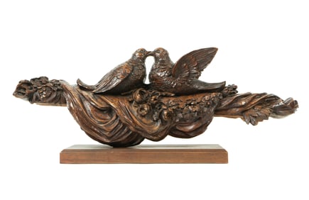 German Black Forest Carved Figural Doves