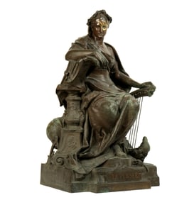 Gustave Michel La Pensee Bronze Sculpture