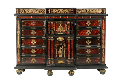 Large Tortoiseshell Inlaid Cabinet of Curiosities