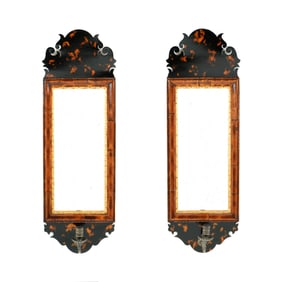 Pair French Faux Tortoiseshell Wall Sconces