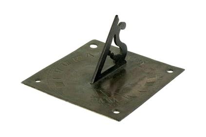 Diminutive Patinated Bronze Sundial