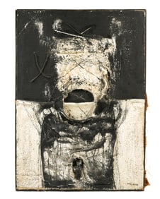 attr Manolo Millares Cuadro 190 (62) Mixed Media