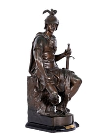 Paul Dubois Le Courage Militaire Bronze Sculpture