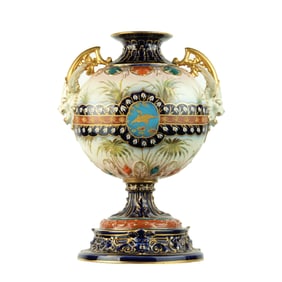 Unusual Continental Decorated Porcelain Vase