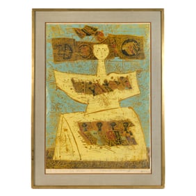 1967 Mersad Berber Hellenic Terracotta III Woodcut