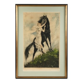 Louis Icart Youth Drypoint Etching & Aquatint