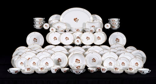 112 piece Royal Copenhagen Brown Iris China