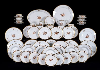 58 piece Royal Copenhagen Brown Rose China