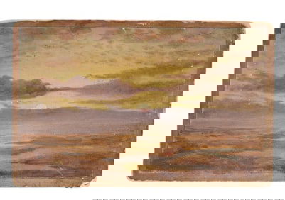 attr John Henry Twachtman Coastal Sunset Painting