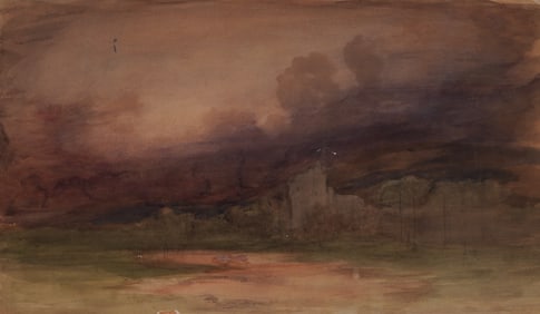 attrib. Gustave Dore Dream Castle Watercolor