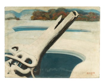 1958 Oscar Thalinger Winter Landscape Painting