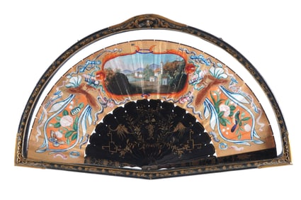 Framed Chinese Export Painted Fan