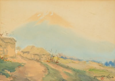 Yamada Baske Mt. Fuji Landscape Watercolor