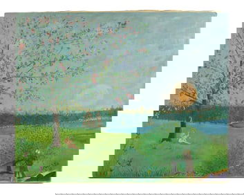 manner of Lawrence Lebduska Woman Under Tree