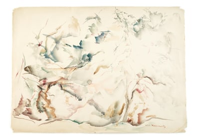 William Meyerowitz Abstract Landscape Watercolor