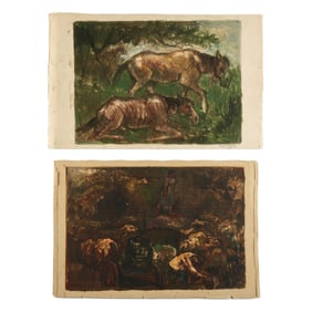 Two Eugene Higgins Monotypes