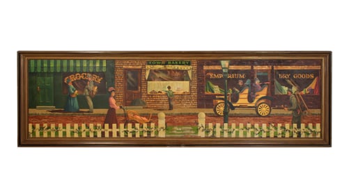 15' Long Fred Sweney Mural 1920's Street Painting