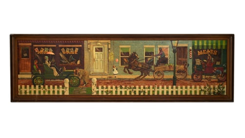 15' Long Fred Sweney Mural 1920's Street Painting